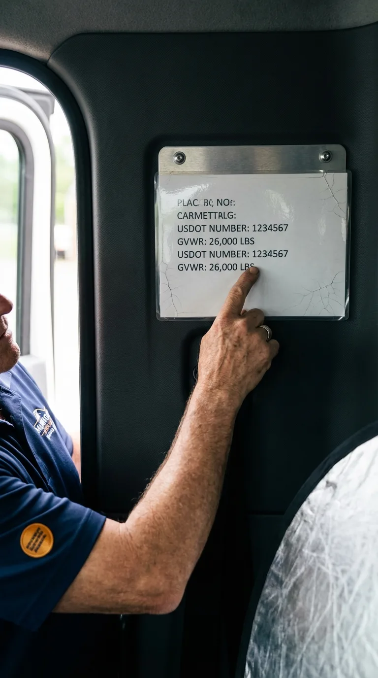 USDOT licensing placard verification in Notre Dame